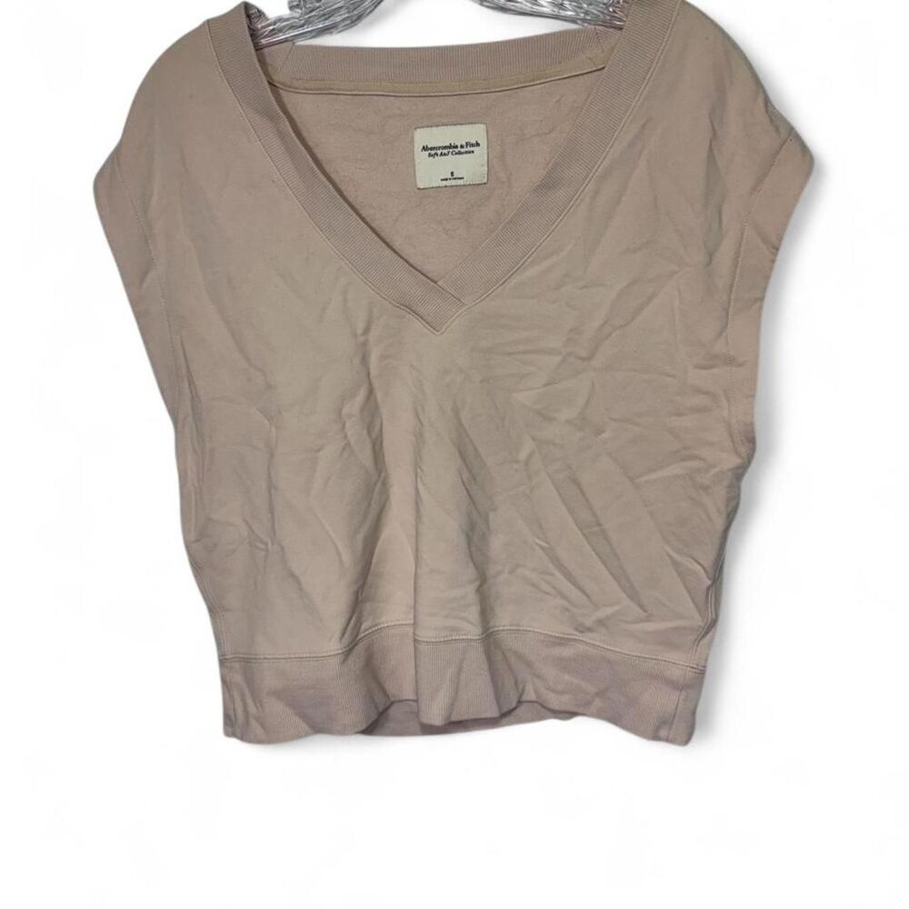 Abercrombie-fitch Women's Pink and Cream Crop-top